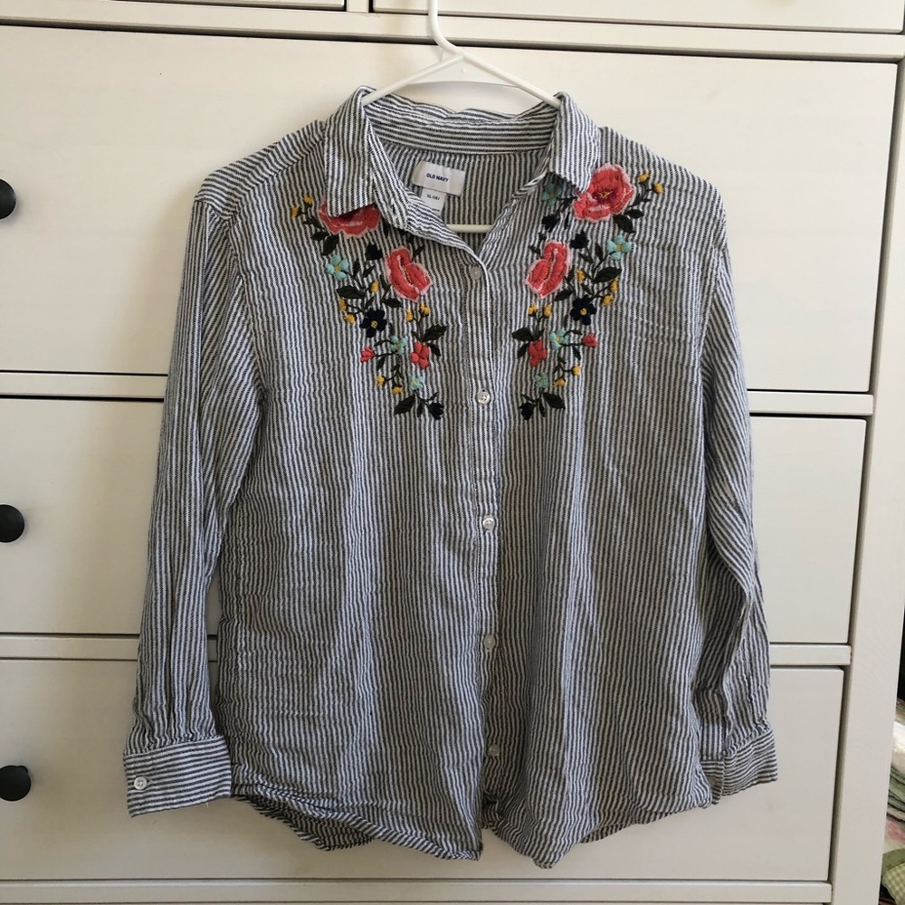 Embroidered Gap Blouse